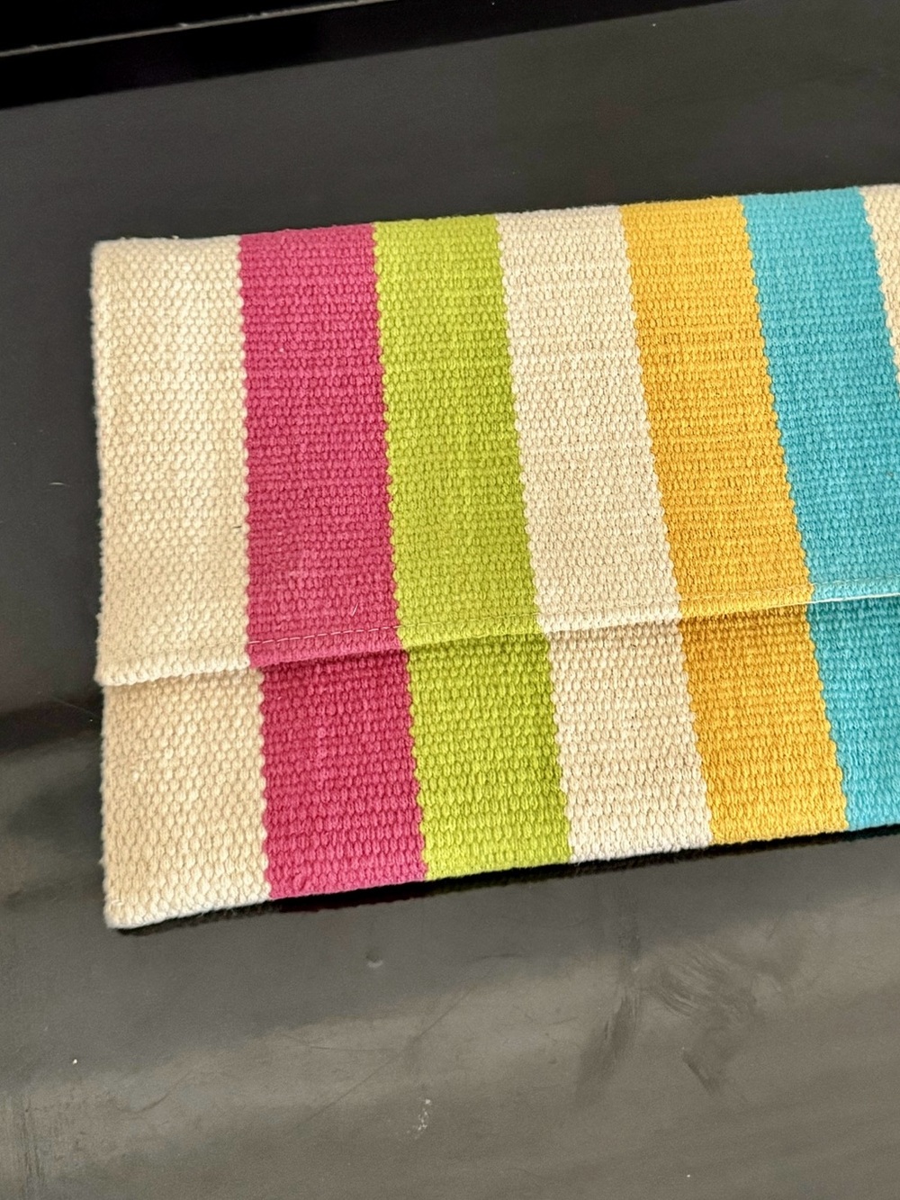 Shiraleah Multicolor Stripe Foldover Clutch